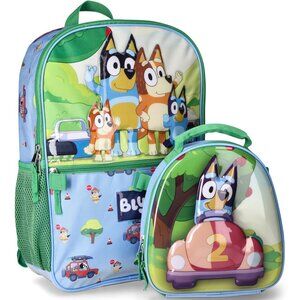 BBC Bluey Family Trip Children’s Laptop Backpack with Lunch Bag, 2-Piece Set